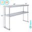 14 In. X 48 In. Amgood Stainless Steel Double Deck Over Shelf