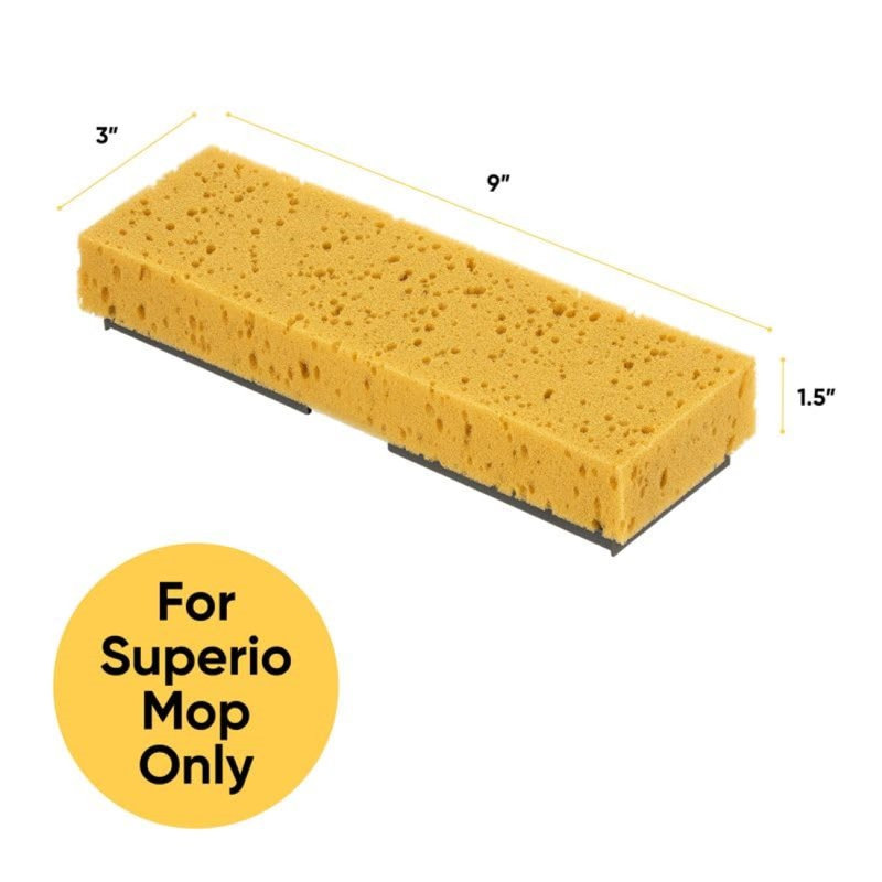 Recharge de vadrouille éponge pour vadrouille papillon Superio seulement: 9 po x 3 po Vis: 6,5 po