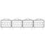 Eldan 57.4cm H x 59.7cm W Black Metal Fencing 4 Panels Included