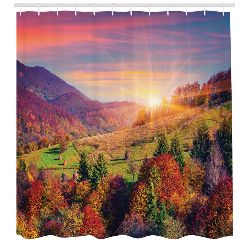 Shower Curtain with Hooks Included, 70" H x 69" W
