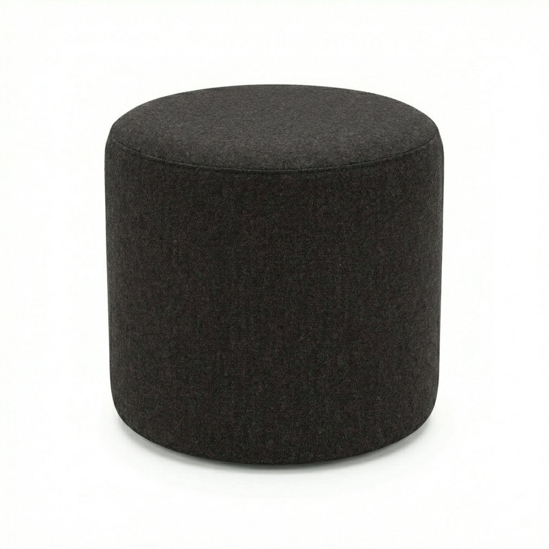 Pouf rond 18 "Lily Gardens, Gris anthracite