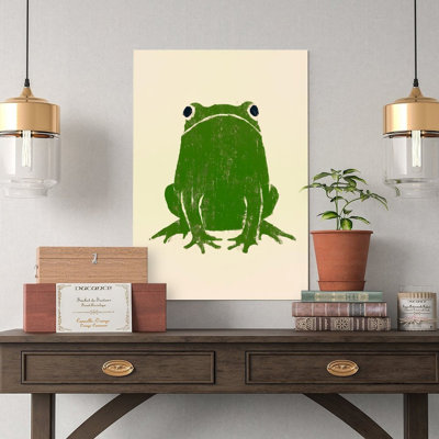 Canvas Wall Art Green Frog Silhouette Print Design Poster Vintage Poster Print Home Decor