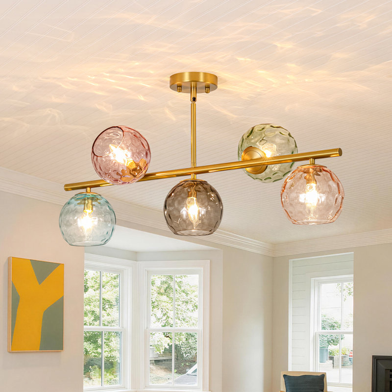 Plafonnier semi-encastré 5 lumières