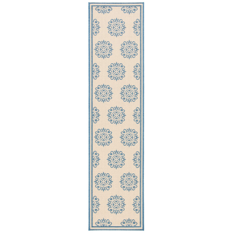 Tapis intérieur / extérieur Frankee Performance Ikat, Tapis de couloir 2 pi 2 po x 6 pi