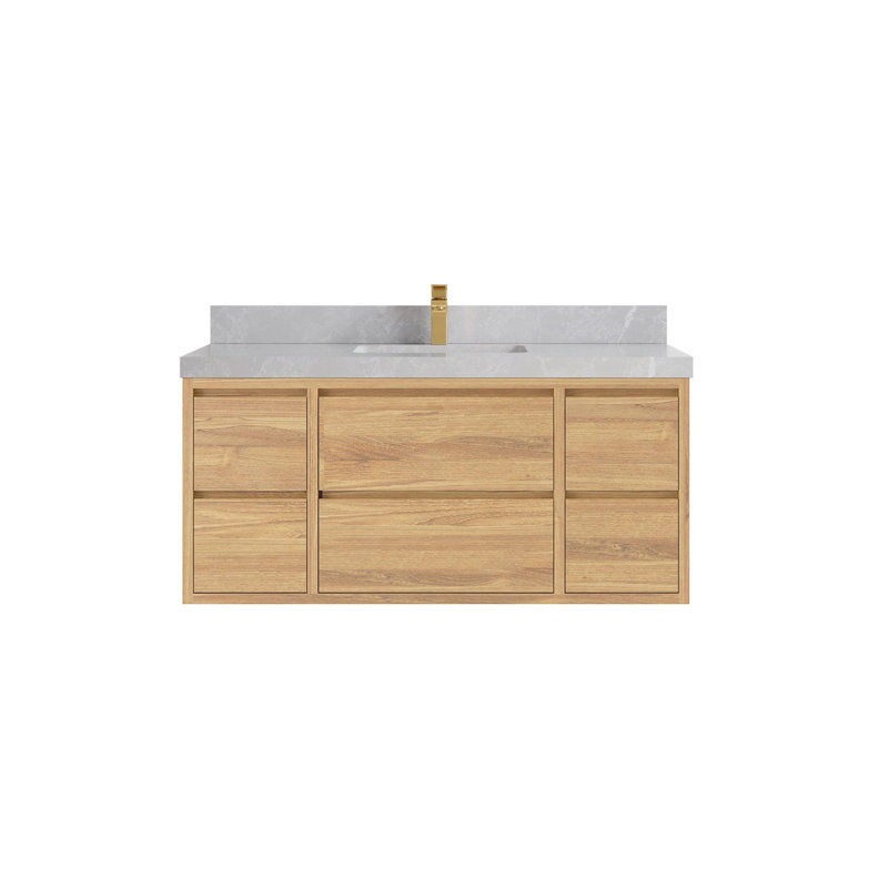 Madison 48'' Single Bathroom Vanity with Top, Pearl Gray