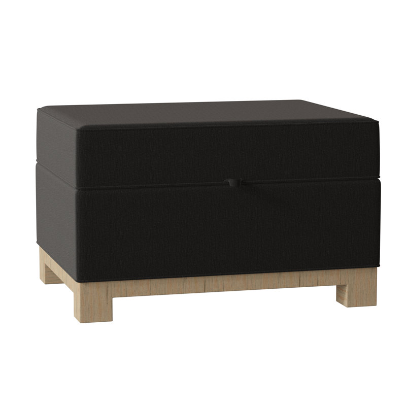 Repose-pieds rectangulaire avec rangement Brandes, Naturel, Ébène Key