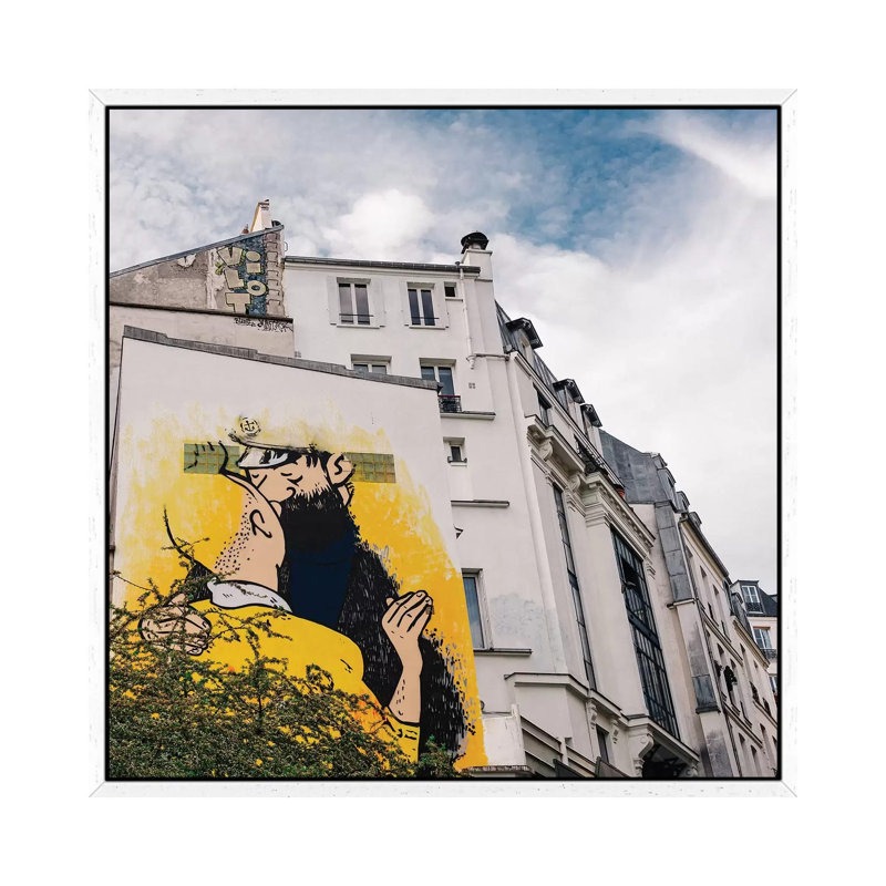 Paris Street Art II by Bethany Young - Print on Canvas, 66.04cm H x 66.04cm W x 3.81cm D, White Framed