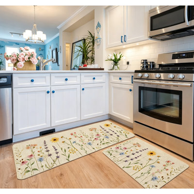 Tapis de cuisine antidérapant à motif de tournesol 2 pièces Farmhouse