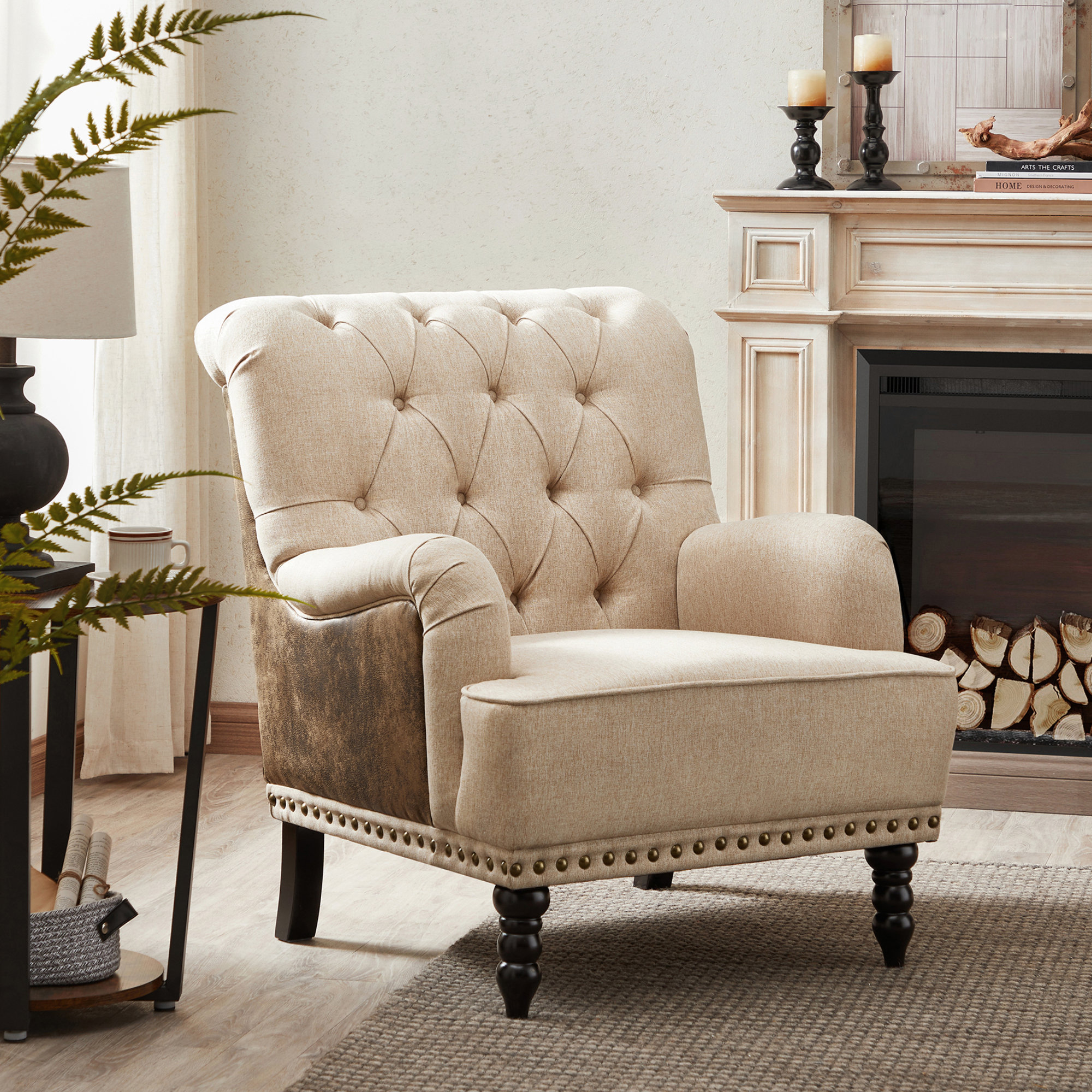 Erithon 31.5 Wide Upholstered Wingback Accent Chair