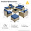 Ensemble de conversation en osier / rotin pour 5 personnes avec coussins Wahkon-588384268
