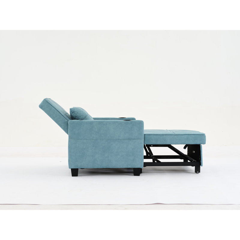 Futon Chair 31 avec poches latérales - lit escamotable, rembourrant, réglable, extra-large, convertible pour le salon, le tissu d'usure, le confort