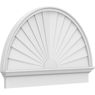 42"W x 27-3/4"H x 2-3/4"P Half Round Sunburst Architectural Grade PVC Combination Pediment