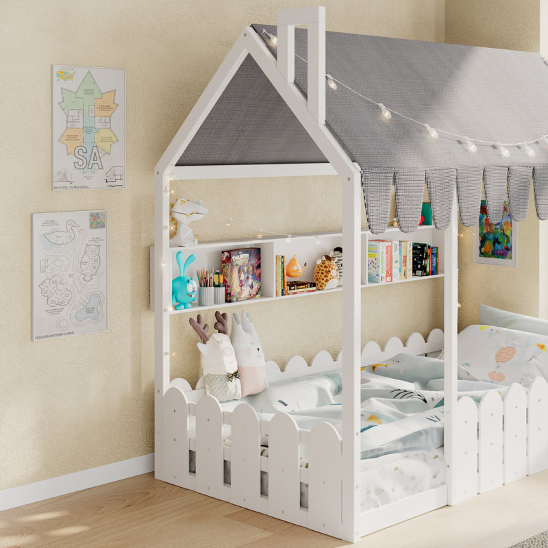 Lit simple pour enfants Montessori, Lit simple, Blanc