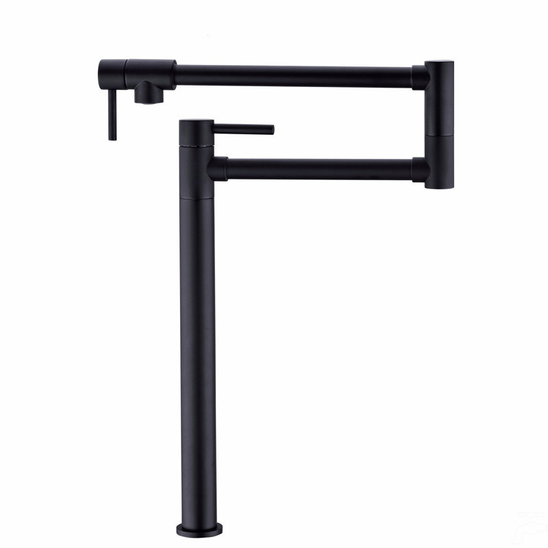Robinet remplisseur de pot avec tige d'extension, Noir mat