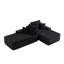 Chaise longue en L en forme de L 75,5 po noir sans assemblage requis, porte-gobelets, siège profond
