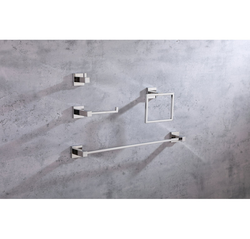 Isla 4 - Piece Bathroom Hardware Set, Chrome