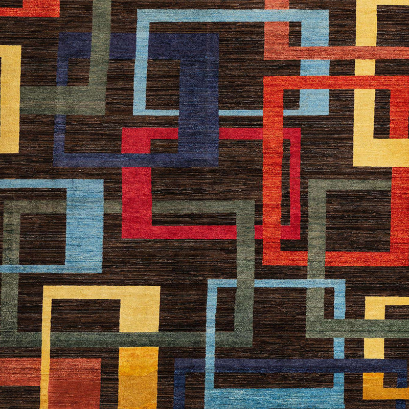Tapis abstrait moderne 1829, Carré 7 pi
