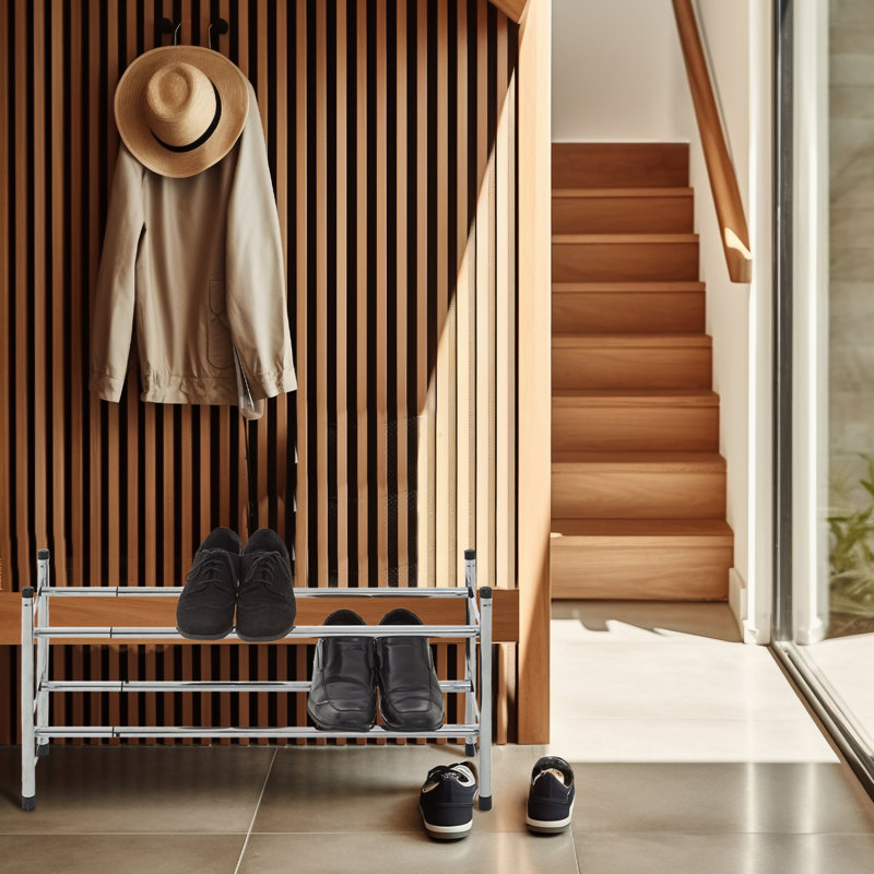 Chrome 2-Tier Extendable Shoe Rack