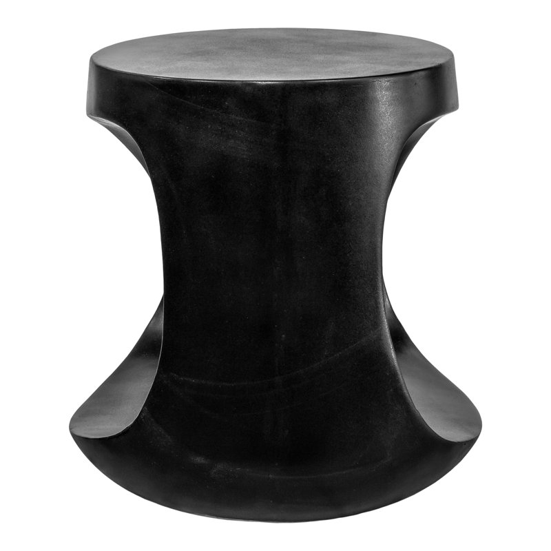 Trae Concrete Outdoor Bar Stool, Black