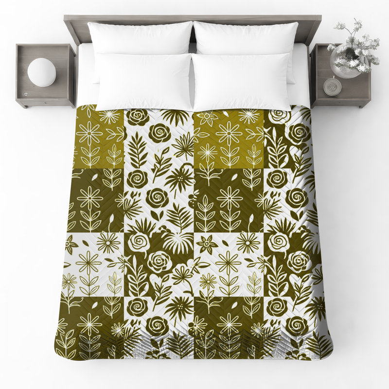 Couvre-lit matelassé à motif floral patchwork toutes tailles, Très grand lit