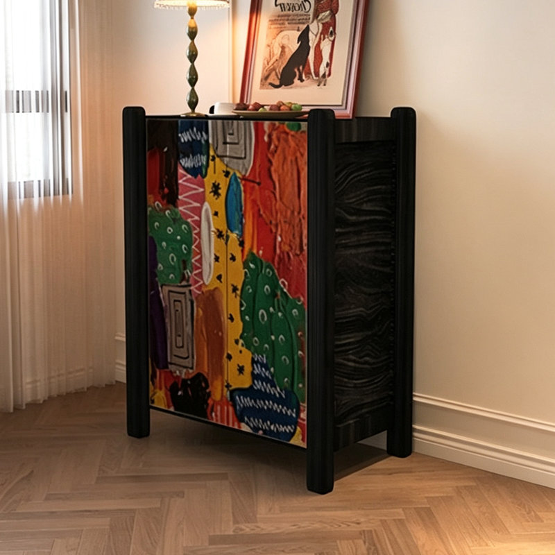 Armoire de hall d'entrée en bois massif de style français, H 29,52 po x l 39,37 po x P 16,92 po