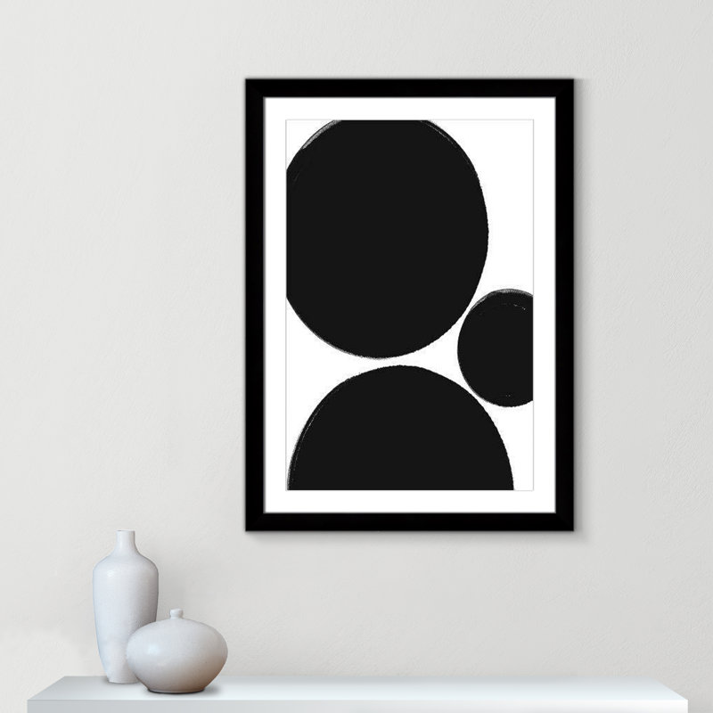 «Line Dessin Collection Bowring Dots» encadré sur papier par Leah Straatsma, H 55 po x l 39 po x P 1,25 po