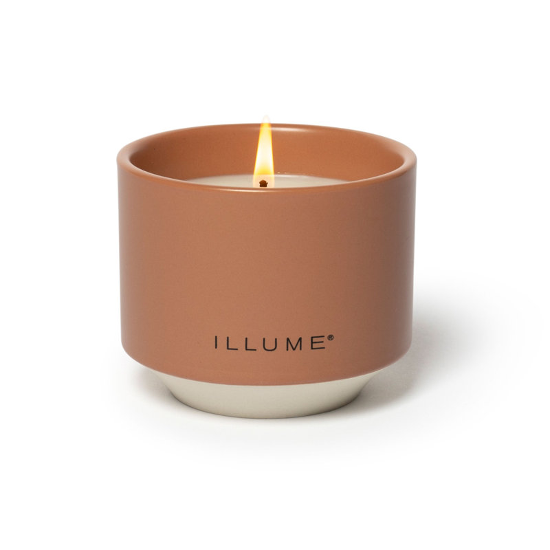 ILLUME Beautifully Done Essentials Terra Tabac Statement Glass Scented Candle, Matte Ceramic