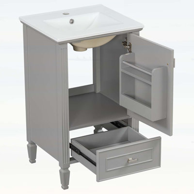 Meuble-lavabo 20 po avec lavabo en céramique