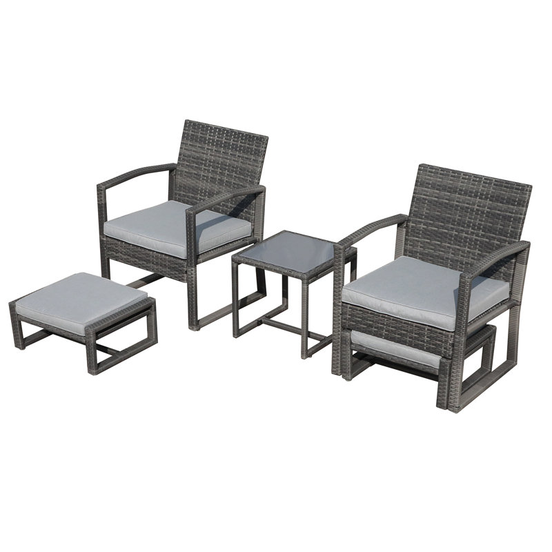 Lucido 2 - Person Patio Conversation Set with Cushions, Light Gray