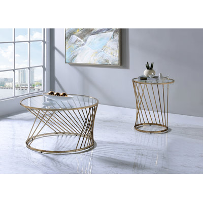 Plateau en verre transparent avec table basse
