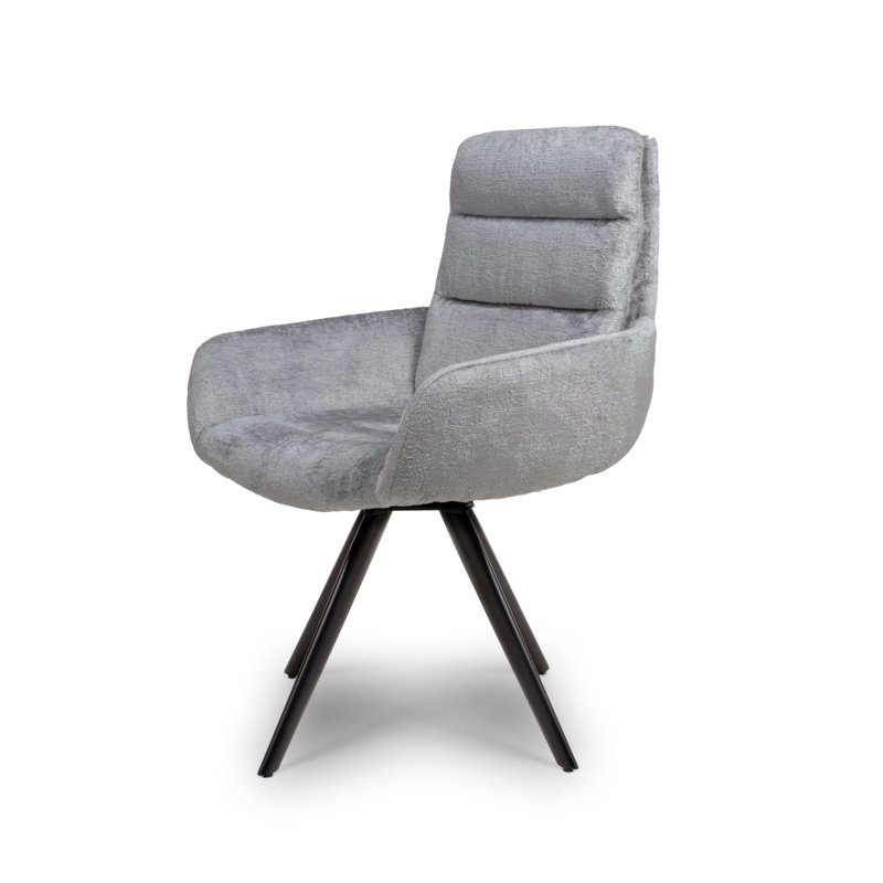 Bengta 48cm H Upholstered Metal Side Chair, Silver