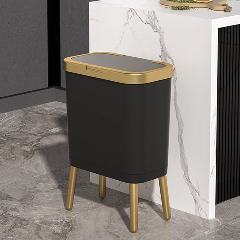 PP Manual Lift Waste Bin - 15L, Black