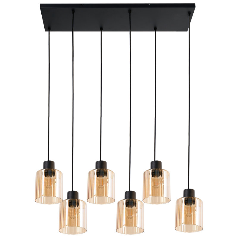 - Light Satin Black Pendant, 3, 120cm H x 77cm W x 29cm D