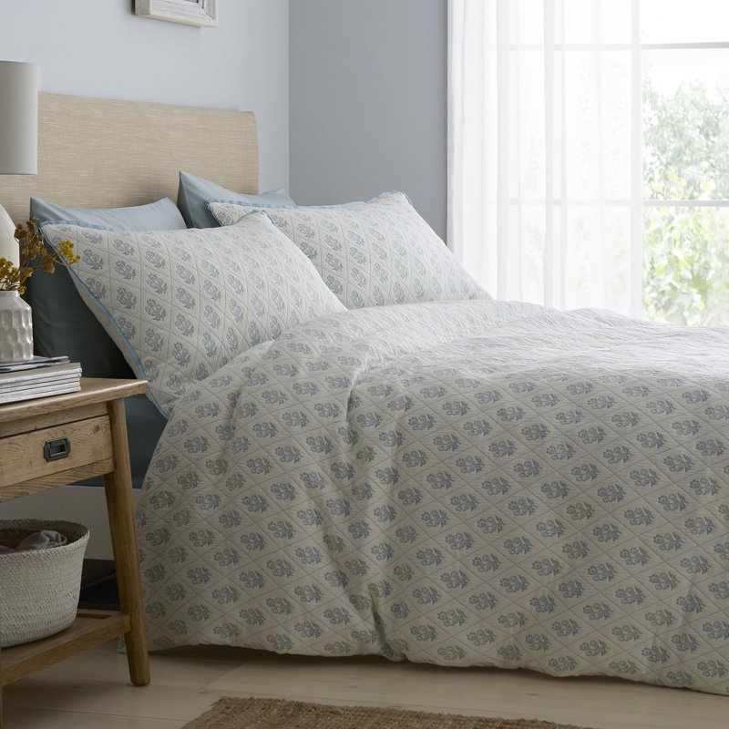 Block Floral Polyester Floral Duvet Cover Set, Kingsize