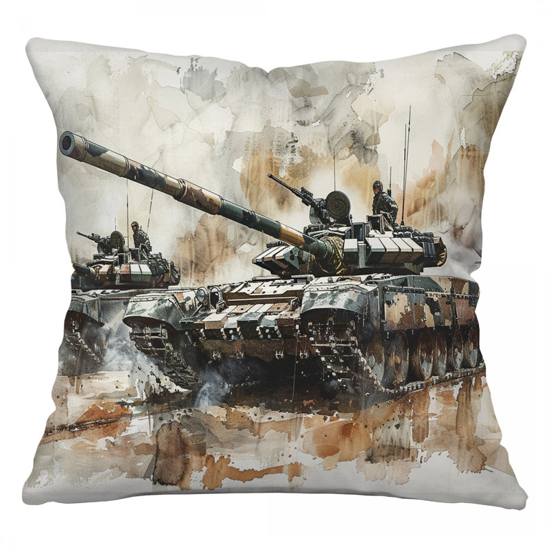 Coussin Tanks, coussins en coton militaire, H 16 po x l 16 po