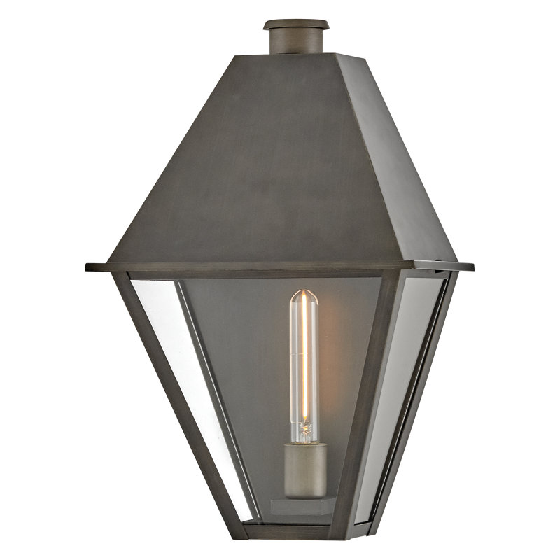 Endsley Single Light Outdoor Aluminum Wall Mount Lantern, 19.25" H x 12.5" W x 8" D