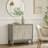 Wooden Relief 2 Door Floral Room Cabinet With Cream Front Doors And Cascading Leaf Design