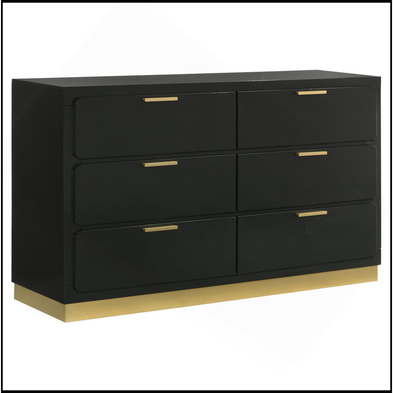 Commode 6 tiroirs Sophia, Noir