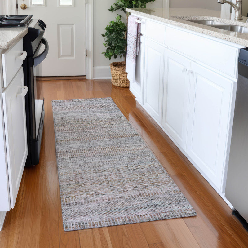 Tapis intérieur / extérieur lavable en machine Claudian ACN1634, Tapis de couloir 2 pi 3 po x 7 pi 6 po
