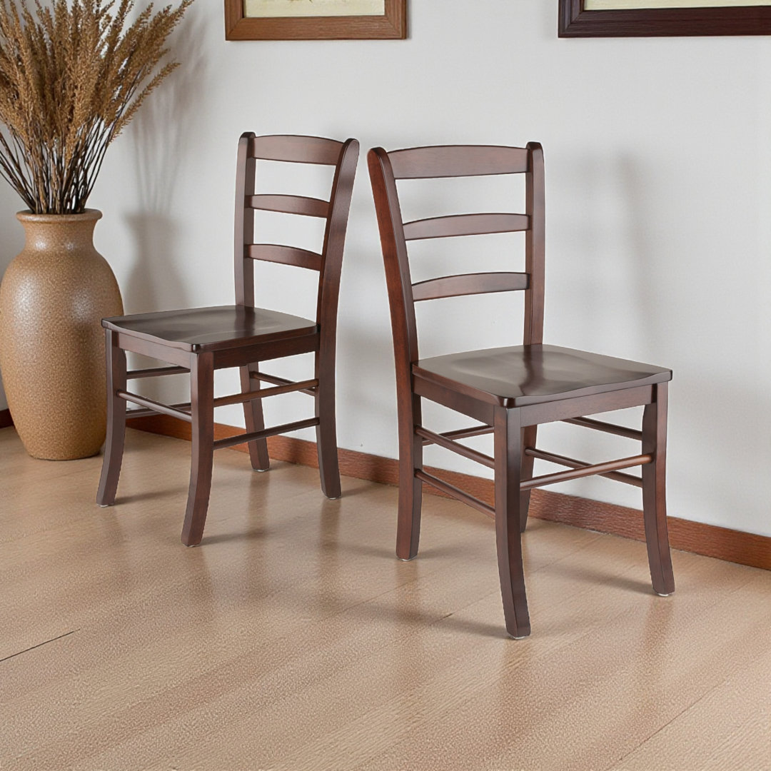 Alaina Solid Wood Ladder Back Side Chair (Set of 2) Three Posts™ 