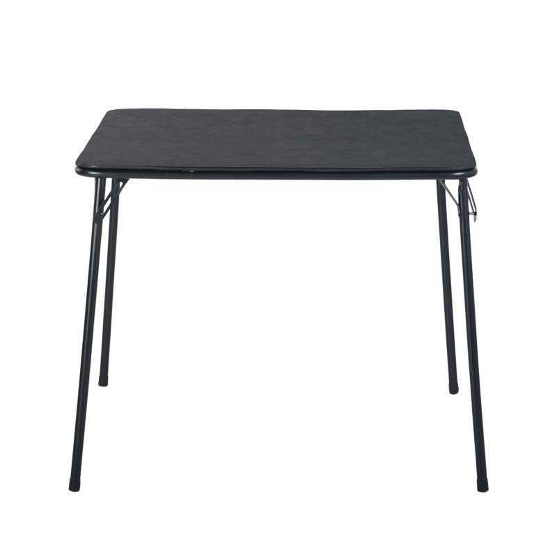  Table carrée pliante en bois et métal 34 po, Brown Wood / Brown, Manufactured Wood