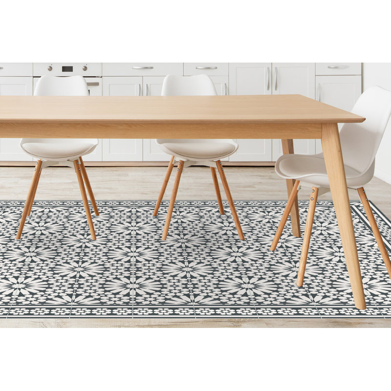 Golbus Vinyl Machine Printed Area Rug, Rectangle 4'4.4" x 6'6.7"
