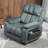 Extended Footrest Chenille Power Lift Chair Lay Flat Recliner with Massage and Heating, 350lbs, Hidden Storage -685169662