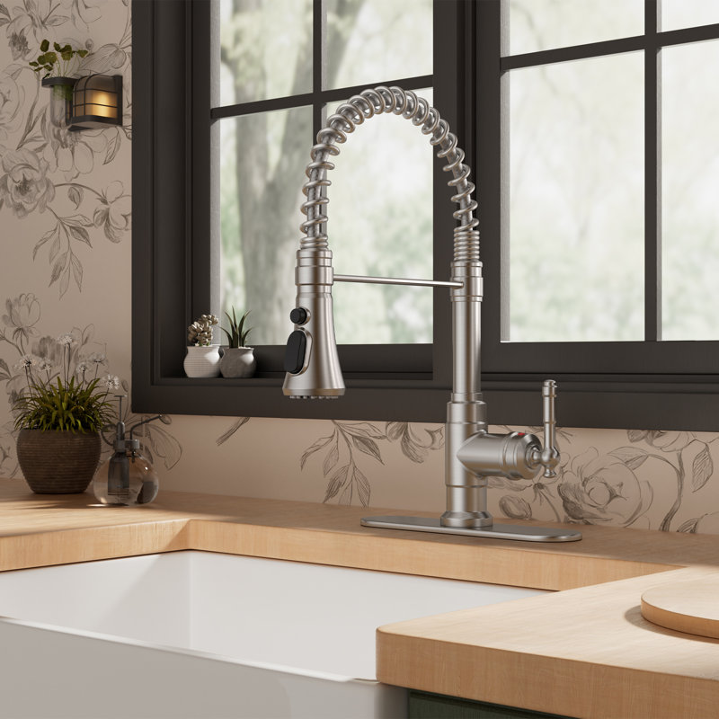 FURUISI Pull Down Kitchen Faucet, Brushed Nickel