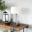Lampe de table haute 27,5 "avec abat-jour en tissu Dax / bronze noirci / blanc Dax-2123712817