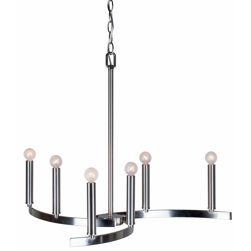 Mcspadden 6 - Light Dimmable Classic / Traditional Chandelier, Brushed Nickel