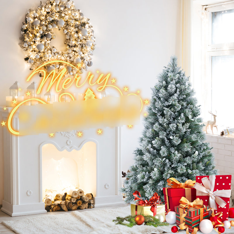 Arbre de Noël artificiel de 4 pi avec pin et eucalyptus, 404 pointes, structure à charnières, support en métal pour feuilles d'eucalyptus d'ambiance festive, conception, décoration des Fêtes
