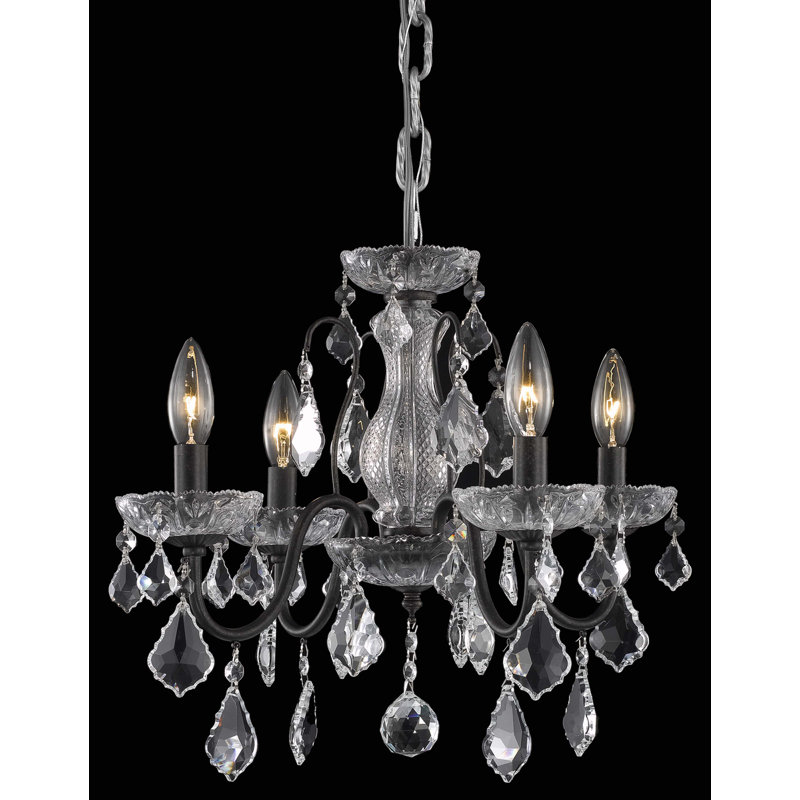Lustre classique à 4 lumières de style bougie Dusitn, Bronze foncé