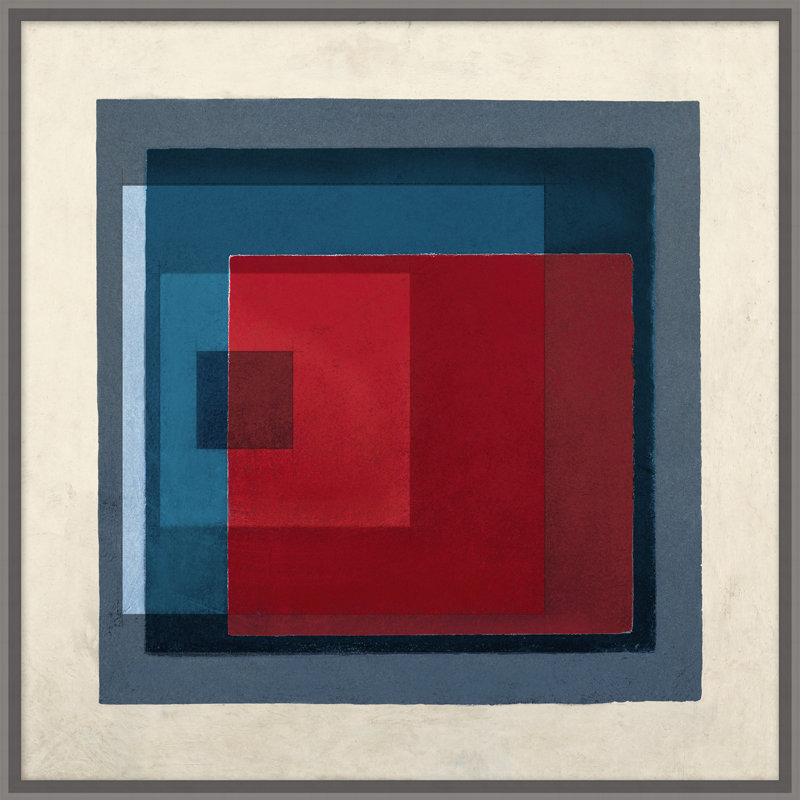 Overlapping Color 5' Framed Graphic Art Print on Glass
