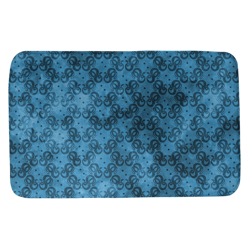 Tapis pour salle de bain katelyn elizabeth serpents, l 21 po x L 34 po, Bleu
